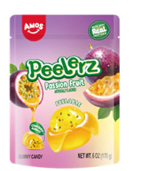 Amos Peelerz Gummy Candy - Passion Fruit
